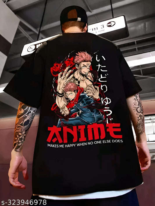 Sukuna (Jujutsu kaisen) Balck oversized t-shirt for men
